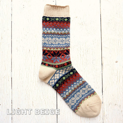 Jake(ジェイク)【Men's メンズ レディース大きめ】French Bull フレンチブル No.21-25251 Mens オータムソックス(3色)【メンズ 靴下 日本製 2025-26年秋冬 ノルディック柄 雪の結晶 厚手】