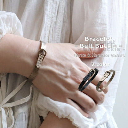 【2024-25年秋冬新作☆数量限定生産！】THE RING DESIGN FACTORY "Belt Buckle" Bracelet ベルトバックルデザイン ブレスレット(2 COLOR) 【バックルをイメージ 調整可能 ギフト】