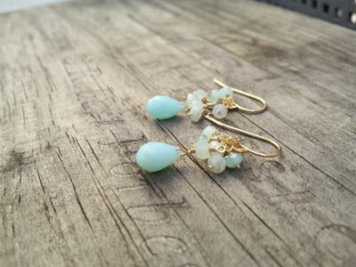 Rafia(ラフィア)Blue Opal(ブルーオパール)ピアス(アクセサリー/ジュエリー)【天然石】【パワーストーン】【ギフト】【数量限定】【MADE IN USA】【送料無料】