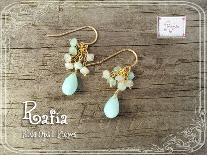 Rafia(ラフィア)Blue Opal(ブルーオパール)ピアス(アクセサリー/ジュエリー)【天然石】【パワーストーン】【ギフト】【数量限定】【MADE IN USA】【送料無料】