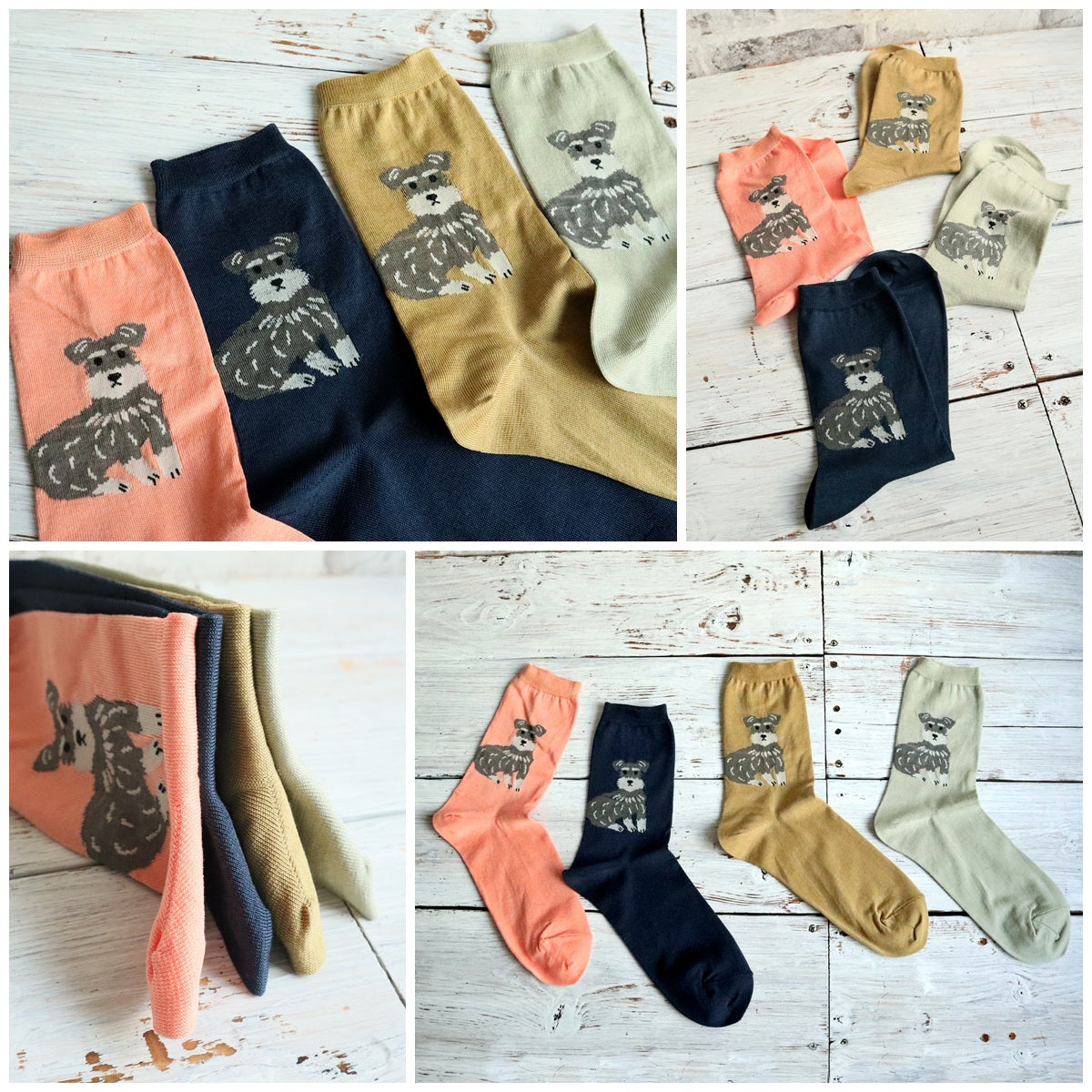 French Bull フレンチブル No.11-26105 ボンジュールソックス(4色) 2026年春夏新作 宴 レディース 靴下 Bonjour シュナウザー エジプト綿 程よい薄さ 日本製【追跡メール便送料無料】