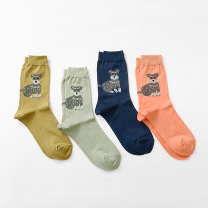 French Bull フレンチブル No.11-26105 ボンジュールソックス(4色) 2026年春夏新作 宴 レディース 靴下 Bonjour シュナウザー エジプト綿 程よい薄さ 日本製【追跡メール便送料無料】