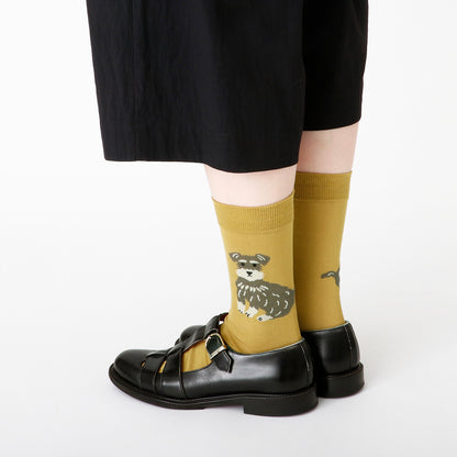 French Bull フレンチブル No.11-26105 ボンジュールソックス(4色) 2026年春夏新作 宴 レディース 靴下 Bonjour シュナウザー エジプト綿 程よい薄さ 日本製【追跡メール便送料無料】