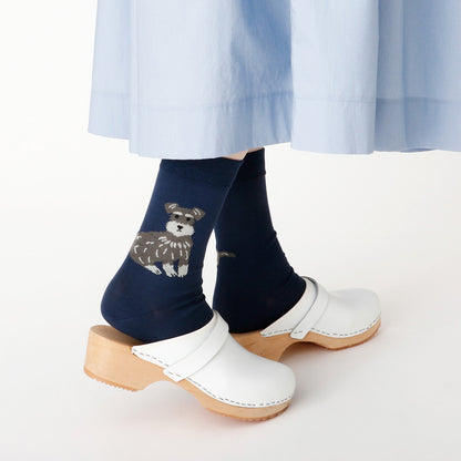 French Bull フレンチブル No.11-26105 ボンジュールソックス(4色) 2026年春夏新作 宴 レディース 靴下 Bonjour シュナウザー エジプト綿 程よい薄さ 日本製【追跡メール便送料無料】