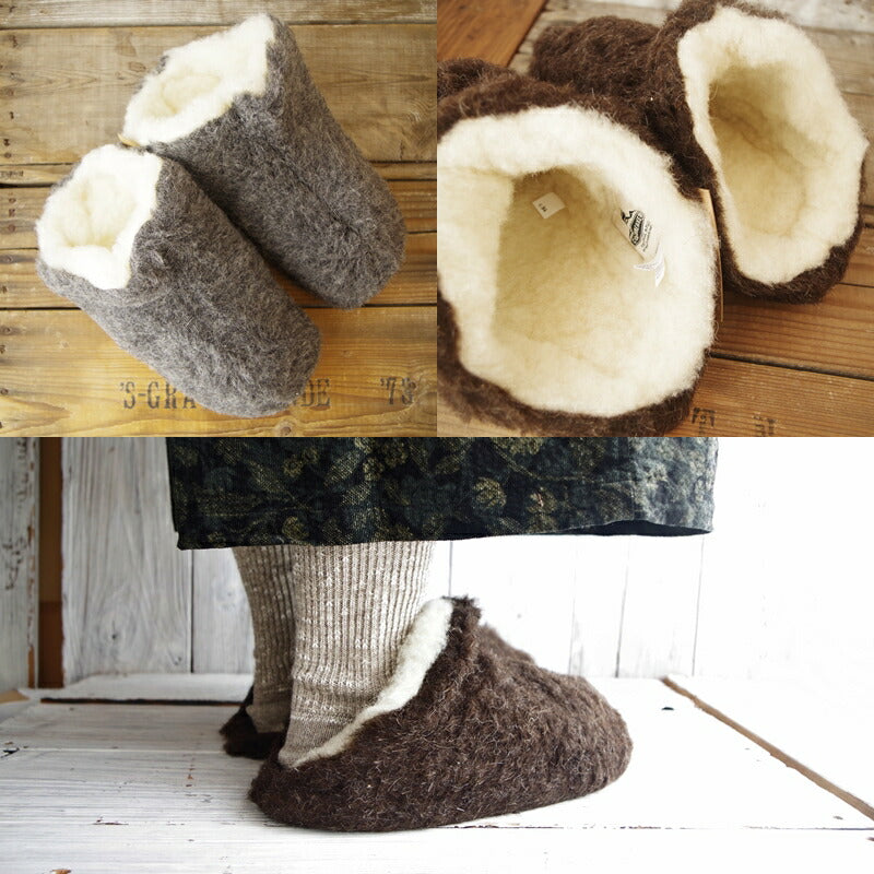 COLDBREAKER(コールドブレイカー)【送料無料！】BOOTIES NO HEEL ブーティーズノーヒール(2色)【MADE IN POLAND】【ウール100％ 滑り止め付き 手洗いOK ルームシューズ 室内履き ふわふわ 暖か 防寒 正規品】