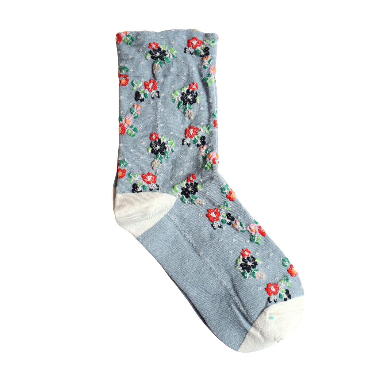 BOUQUET SOCKS ブーケ柄コットンソックス(5色) 【2025-26年秋冬 数量限定 綿 チロリアンテープ 締め付けすぎない 凸凹 立体的 フロッキー ワッフル ジャガード編み 韓国】