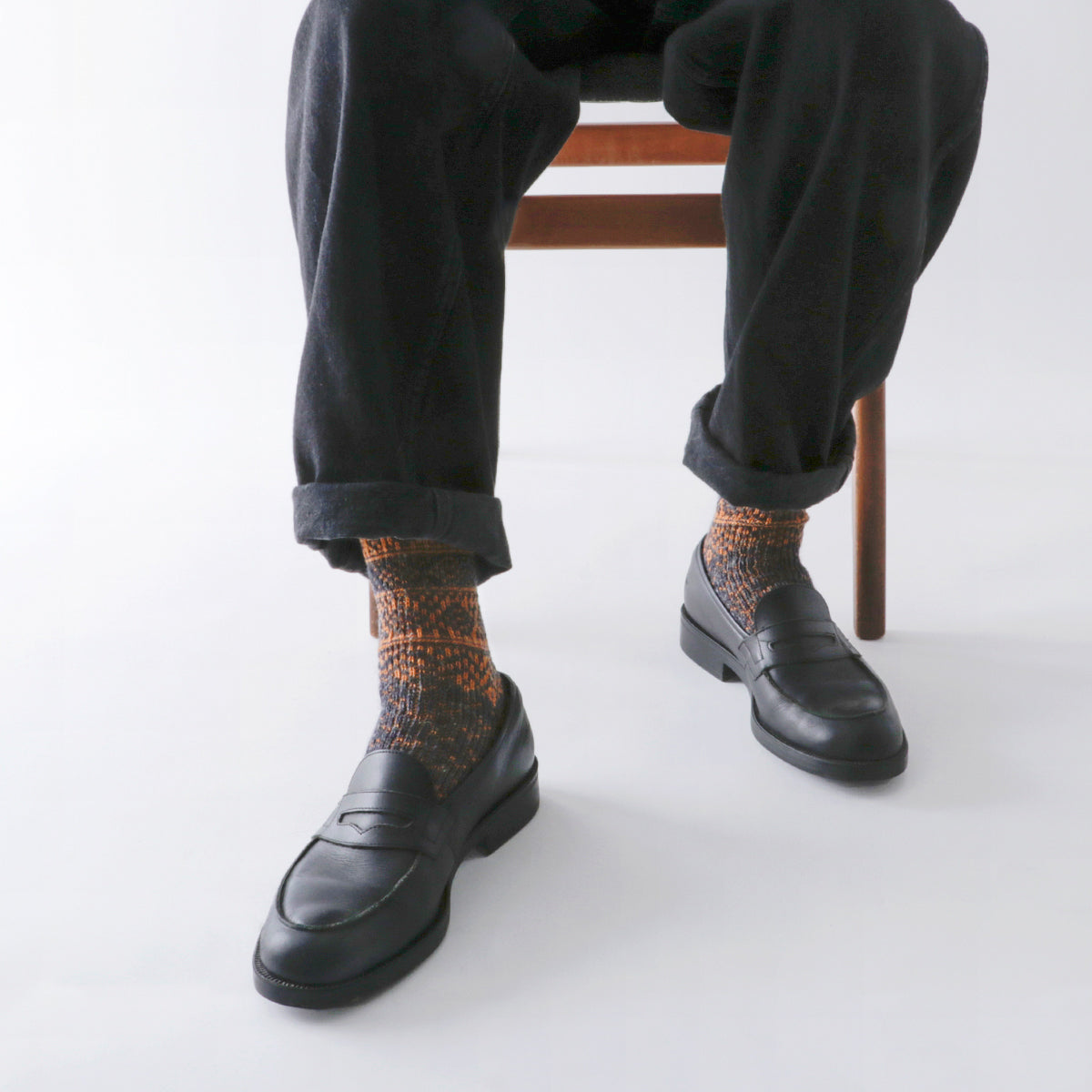 Jake(ジェイク)【Men's レディース大きめ】French Bull フレンチブル No.21-05202 メンズ カームソックス(3色)【靴下 日本製 2025-26年秋冬 シェットランドウールリネン糸 贈り物】