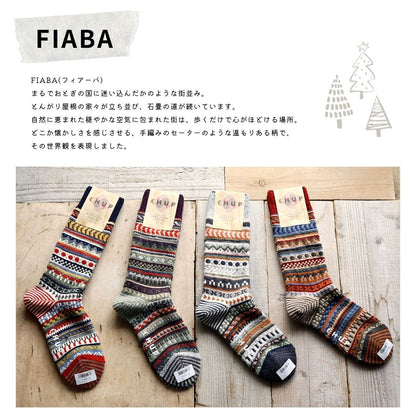 チュプ CHUP フィアーバ ソックス FIABA(全4色) 靴下 レディース メンズ 2026秋冬 ウォッシャブルウール 民族柄 フェアアイル ノルディック ナバホ 日本製