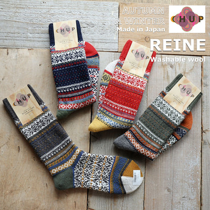 チュプ CHUP レイネ ソックス REINE(全4色) 靴下 レディース メンズ 2026秋冬 ウォッシャブルウール 民族柄 フェアアイル ノルディック ナバホ 日本製
