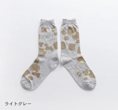 French Bull(フレンチブル)No.11-25222 クッキーソックス(3色) 【クッキー柄 差し色 柔らかい綿糸 スーピマコットン 薄手 冷えとり】