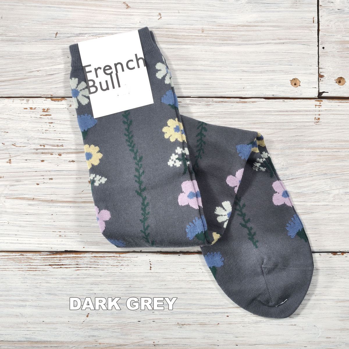 French Bull フレンチブル No.11-26125 カローラソックス(3色) 2026年春夏新作 宴 レディース 靴下 花冠をイメージした柄 ハイソックス 綿糸 日本製【追跡メール便送料無料】