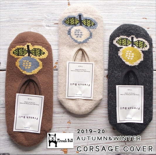 French Bull(フレンチブル)No.11-39192 コサージュカバー(3色)【2019-20年秋冬☆数量限定生産】  【カシミア 冷え対策 暖かい 冷え取り 重ね履き】