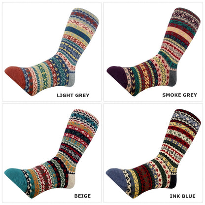 CHUP(チュプ) "COTSWOLDS(コッツウォルズ)" ソックス(4色×2サイズ) 【2025-26年秋冬☆数量限定生産 日本製 再入荷無し 丈夫 適度な厚み フェアアイル柄 ノルディック柄 ナバホ柄】