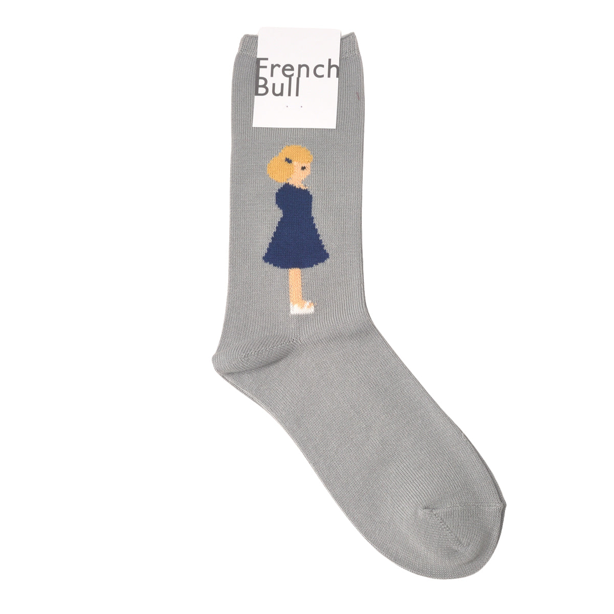 French Bull フレンチブル No.11-26104 カップルソックス vacances(3色) 2026年春夏新作 宴 レディース 靴下 女の子と男の子がモチーフ 左右で違う柄 光沢感 シルケットの綿糸 日本製【追跡メール便送料無料】