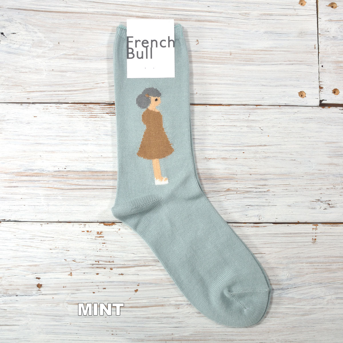 French Bull フレンチブル No.11-26104 カップルソックス vacances(3色) 2026年春夏新作 宴 レディース 靴下 女の子と男の子がモチーフ 左右で違う柄 光沢感 シルケットの綿糸 日本製【追跡メール便送料無料】