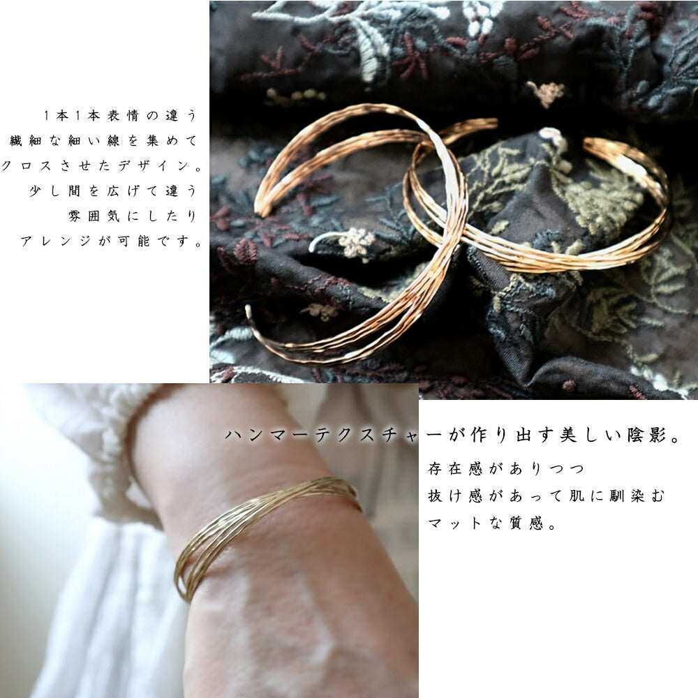 【2024-25年秋冬新作☆数量限定生産！】THE RING DESIGN FACTORY "Cross the line" Bracelet クロスデザイン ブレスレット(2 COLOR) 【クロスさせたデザイン 調整可能 マットな質感 ギフト】