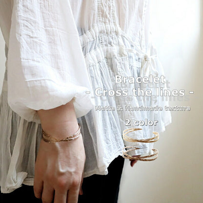 【2024-25年秋冬新作☆数量限定生産！】THE RING DESIGN FACTORY "Cross the line" Bracelet クロスデザイン ブレスレット(2 COLOR) 【クロスさせたデザイン 調整可能 マットな質感 ギフト】