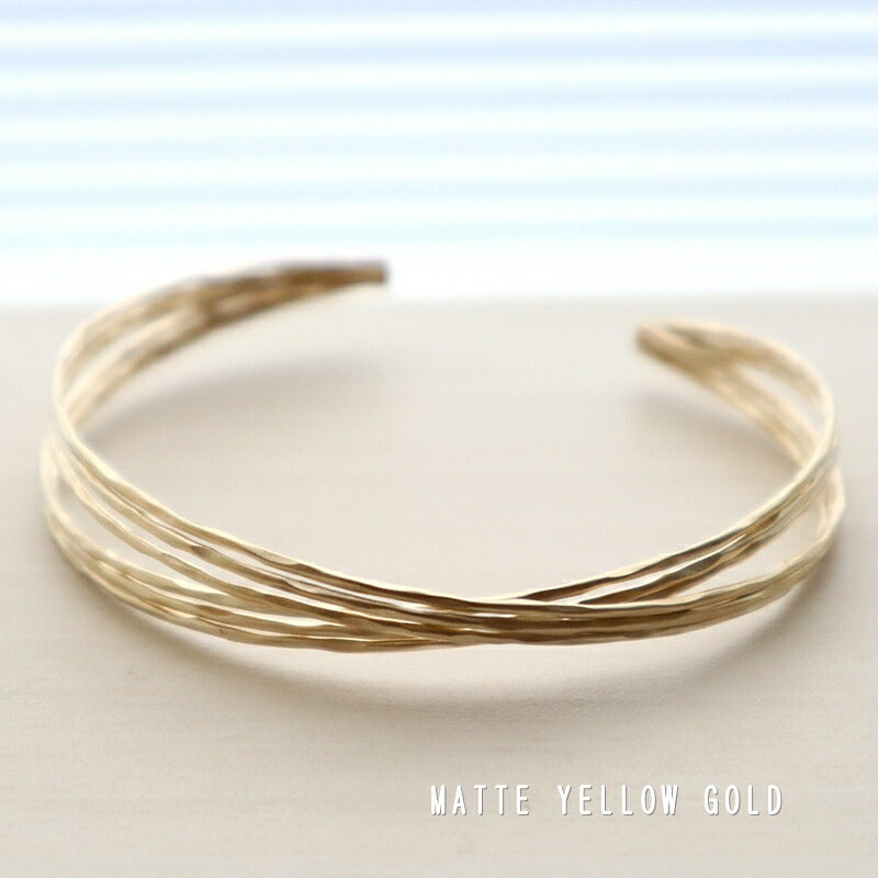 【2024-25年秋冬新作☆数量限定生産！】THE RING DESIGN FACTORY "Cross the line" Bracelet クロスデザイン ブレスレット(2 COLOR) 【クロスさせたデザイン 調整可能 マットな質感 ギフト】