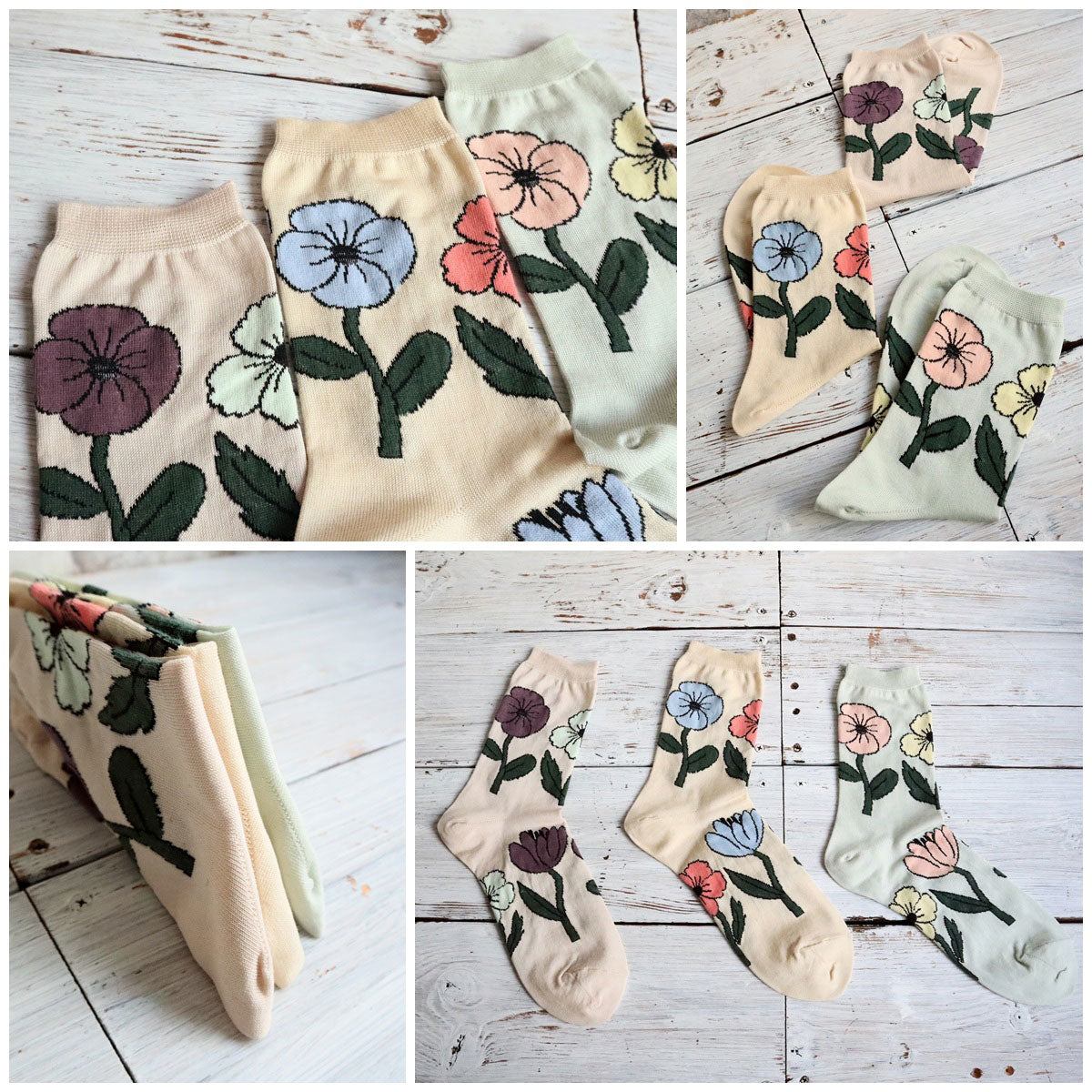 French Bull フレンチブル No.11-26111 ダンスソックス(3色) 2026年春夏新作 宴 レディース 靴下 花柄 ペールトーン シルケットの綿糸 日本製【追跡メール便送料無料】