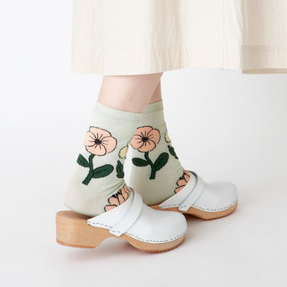 French Bull フレンチブル No.11-26111 ダンスソックス(3色) 2026年春夏新作 宴 レディース 靴下 花柄 ペールトーン シルケットの綿糸 日本製【追跡メール便送料無料】