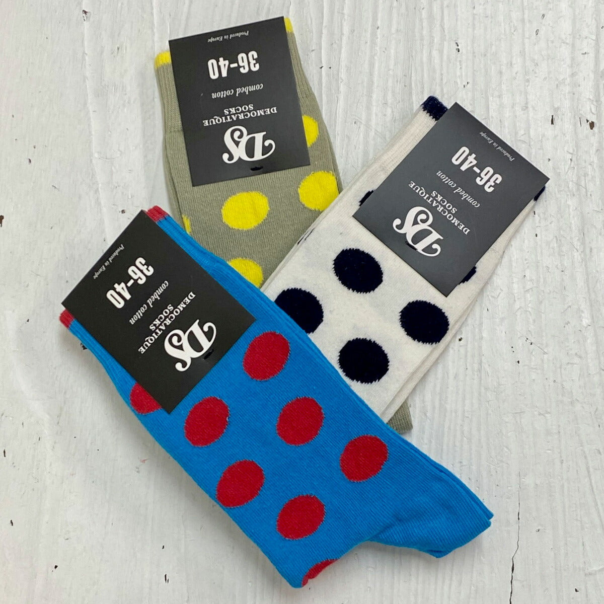 DEMOCRATIQUE SOCKS(デモクラティックソックス)クルーソックス水玉ドット靴下 "ORIGINALS DOTCOM" Womens from Denmark Copenhagen【レディースサイズ】【ショートソックス】