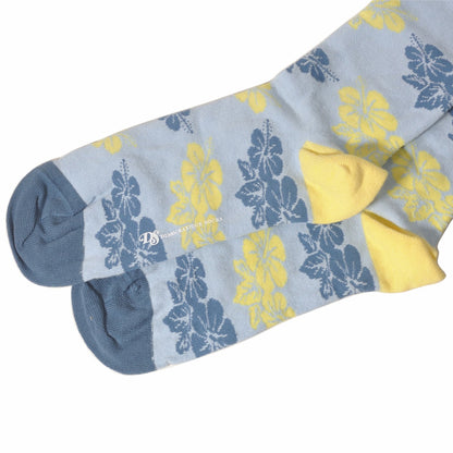 DEMOCRATIQUE SOCKS(デモクラティックソックス)クルーソックス ハイビスカス柄靴下 "HAWAII" from Denmark Copenhagen【ユニセックス/メンズ】【ショートソックス】