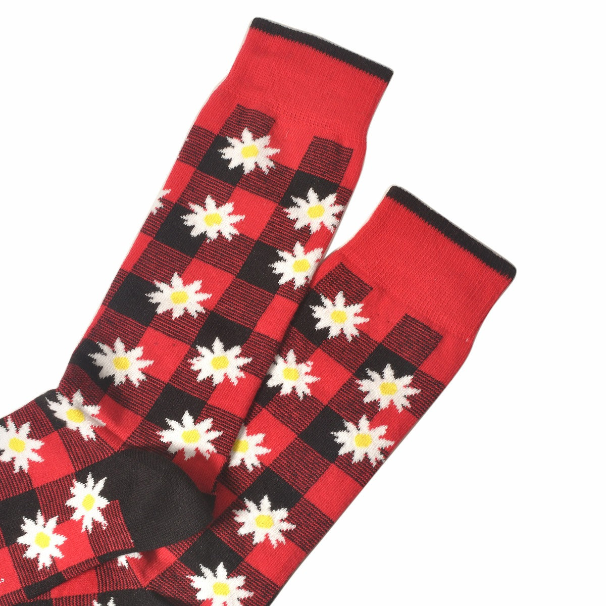 Mark McNairy x DEMOCRATIQUE SOCKS(マークマクナイリーxデモクラティックソックス)クルーソックス靴下 "Buffalo Daisy Spring Red" from Denmark Copenhagen【ユニセックス/メンズ】【コラボ ショートソックス】