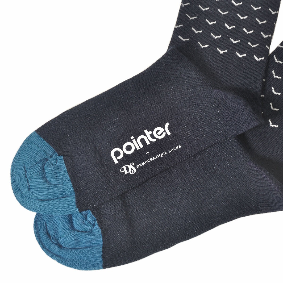 DEMOCRATIQUE SOCKS x POINTER FOOTWEAR(デモクラティックソックスxポインターフットウェア)クルーソックス靴下 "SNOW" from Denmark Copenhagen【ユニセックス/メンズ】【コラボ ショートソックス】