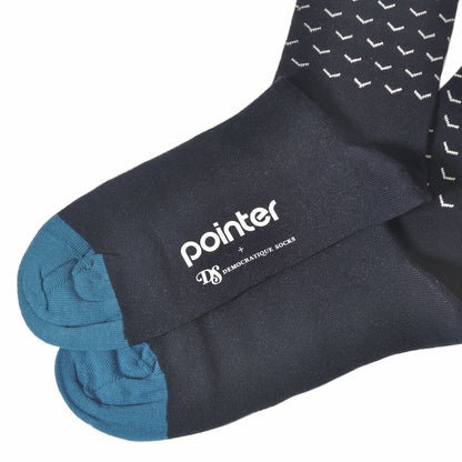 DEMOCRATIQUE SOCKS x POINTER FOOTWEAR(デモクラティックソックスxポインターフットウェア)クルーソックス靴下 "SNOW" from Denmark Copenhagen【ユニセックス/メンズ】【コラボ ショートソックス】