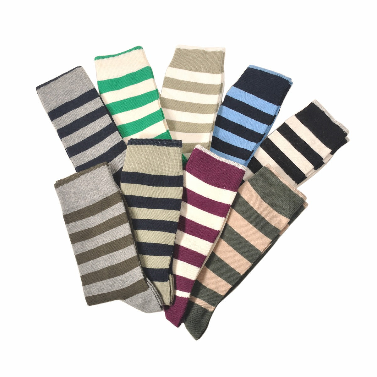 DEMOCRATIQUE SOCKS(デモクラティックソックス)クルーソックス ボーダーストライプ柄靴下 "ORIGINALS STRIPER" from Denmark Copenhagen【ユニセックス/メンズ】【ショートソックス】