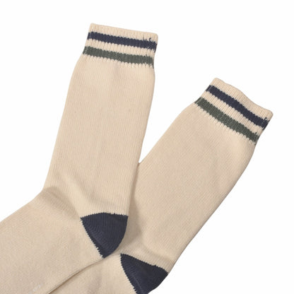 DEMOCRATIQUE SOCKS(デモクラティックソックス)クルーソックス靴下 "RELAX TWO STRIPE" from Denmark Copenhagen【ユニセックス/メンズ】【ショートソックス】