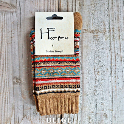 H FOOTWEAR(エイチフットウェア) "FAIR ISLE(フェアアイル)" ウールソックス(8色)【MADE IN PORTUGAL ポルトガル製】【ウール 肉厚 暖か 冷えとり 防寒】【レディース メンズ ユニセックス】
