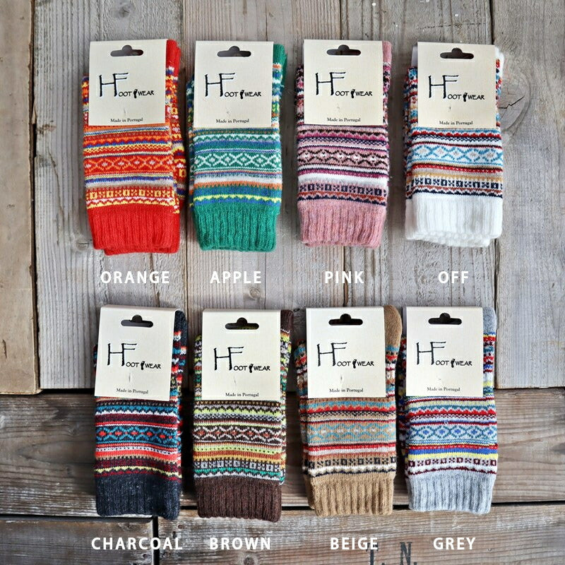 H FOOTWEAR(エイチフットウェア) "FAIR ISLE(フェアアイル)" ウールソックス(8色)【MADE IN PORTUGAL ポルトガル製】【ウール 肉厚 暖か 冷えとり 防寒】【レディース メンズ ユニセックス】