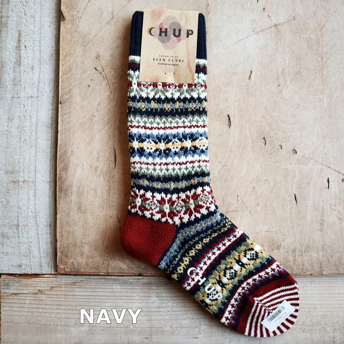 CHUP(チュプ) "FAIR SNOW(フェアスノー)" ウォッシャブルウールソックス(4色×2サイズ) 【2025-26年秋冬☆数量限定生産 日本製 再入荷無し 丈夫 適度な厚み フェアアイル柄 ノルディック柄 ナバホ柄】