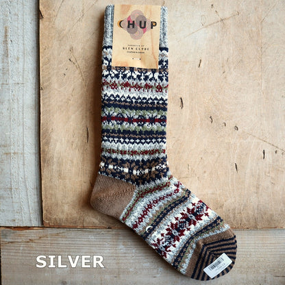 CHUP(チュプ) "FAIR SNOW(フェアスノー)" ウォッシャブルウールソックス(4色×2サイズ) 【2025-26年秋冬☆数量限定生産 日本製 再入荷無し 丈夫 適度な厚み フェアアイル柄 ノルディック柄 ナバホ柄】