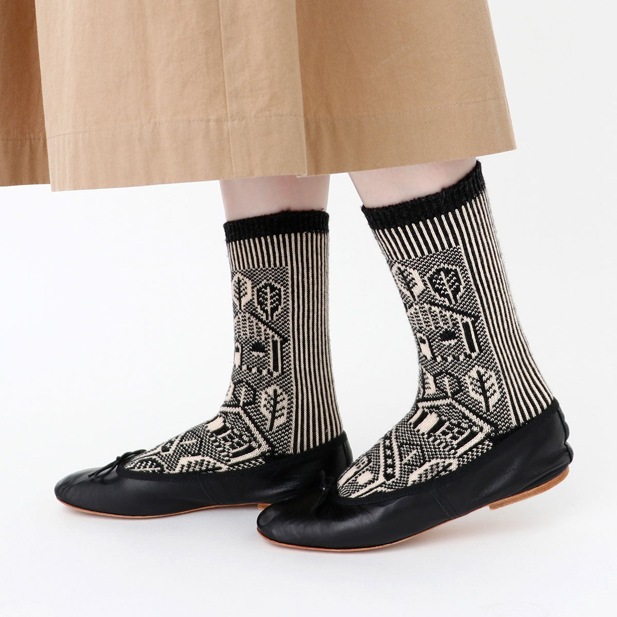 フレンチブル French Bull ヴィルソックス(全3色) 靴下 レディース 2026秋冬 防縮ウール ジャガード 日本製 11-26277