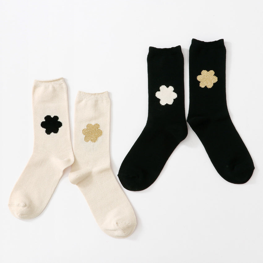 French Bull フレンチブル No.11-26103 フラワーソックス(2色) 2026年春夏新作 宴 レディース 靴下 お花のワンポイント柄 綿シルケット糸 日本製【追跡メール便送料無料】