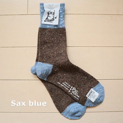 Put on socks(プットオンソックス) "Flutter(フラッター)" 配色 ウール ネップ ソックス(8 COLOR)【204-25年秋冬☆数量限定生産！】【ネップ バイカラー かわいい 温活 日本製】