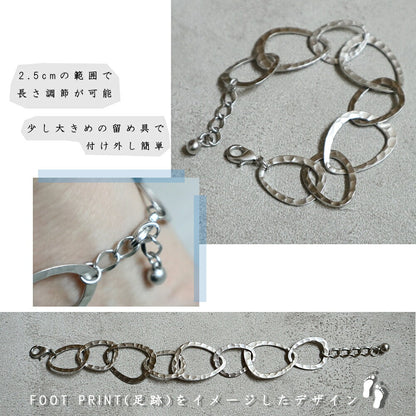 【2024-25年秋冬新作☆数量限定生産！】THE RING DESIGN FACTORY "FOOT PRINT" Bracelet フットプリント(足跡)デザイン ブレスレット 【足跡をイメージ 調整可能 ギフト】