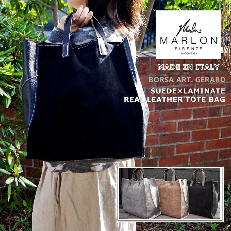 MARLON FIRENZE(マーロンフィレンツェ)【MADE IN ITALY】BS0442(BORSA ART.GERARD SUEDE)サブバッグ(ポーチ)付き4WAYレザー(スウェード)BIGトートバッグ(3色)【ショルダーバッグ/3WAY/カジュアル】