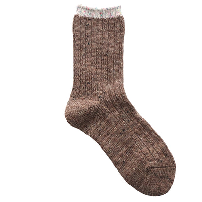 French Bull(フレンチブル)No.11-25263 グランソックス(3色)【レディース 靴下 日本製 2025-26年秋冬 配色 カラーネップ糸 防縮ウール リブ編み カジュアルコーデ 贈り物】