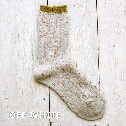 French Bull(フレンチブル)No.11-25263 グランソックス(3色)【レディース 靴下 日本製 2025-26年秋冬 配色 カラーネップ糸 防縮ウール リブ編み カジュアルコーデ 贈り物】