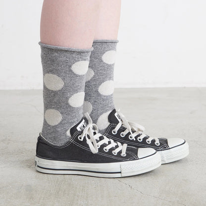 Homie(ホミー/ホーミー)No.H-034 ウールビッグドットソックス(7色)【2025-26年秋冬☆新色追加♪数量限定生産！ウール シャリ感 ドット 暖か 冷えとり】