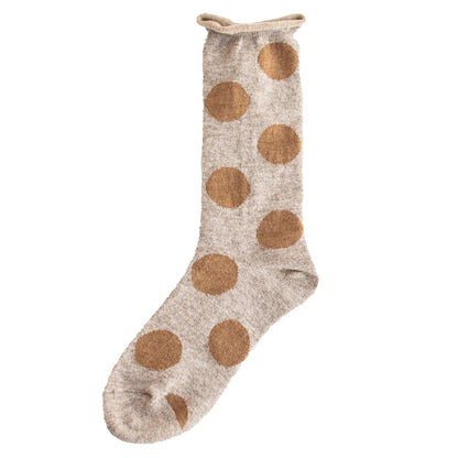 Homie(ホミー/ホーミー)No.H-034 ウールビッグドットソックス(7色)【2025-26年秋冬☆新色追加♪数量限定生産！ウール シャリ感 ドット 暖か 冷えとり】