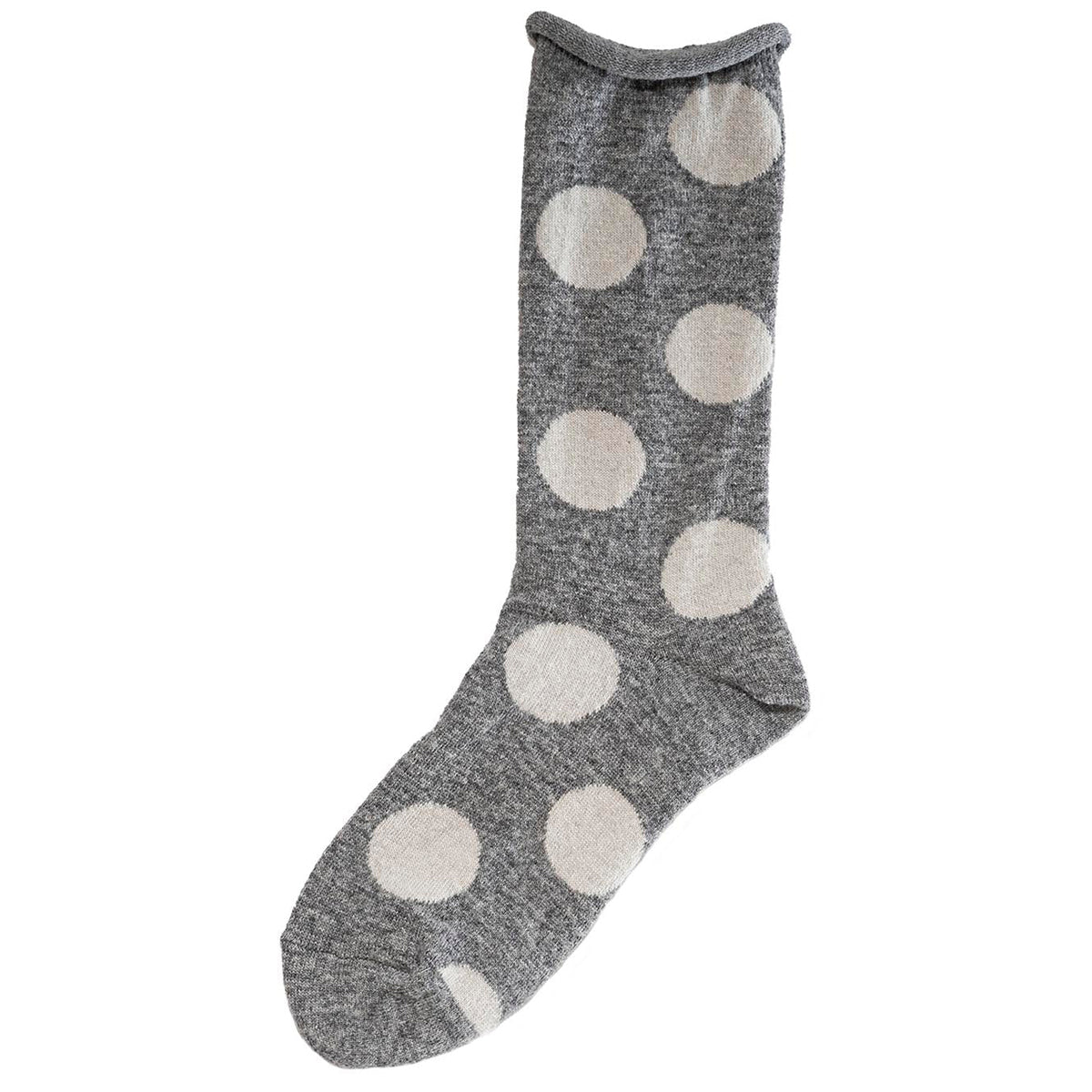 Homie(ホミー/ホーミー)No.H-034 ウールビッグドットソックス(7色)【2025-26年秋冬☆新色追加♪数量限定生産！ウール シャリ感 ドット 暖か 冷えとり】