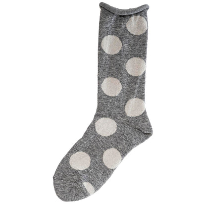 Homie(ホミー/ホーミー)No.H-034 ウールビッグドットソックス(7色)【2025-26年秋冬☆新色追加♪数量限定生産！ウール シャリ感 ドット 暖か 冷えとり】