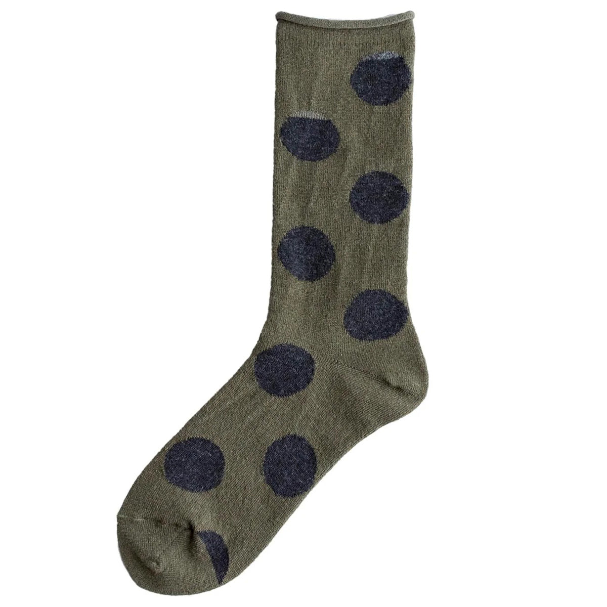 Homie(ホミー/ホーミー)No.H-034 ウールビッグドットソックス(7色)【2025-26年秋冬☆新色追加♪数量限定生産！ウール シャリ感 ドット 暖か 冷えとり】