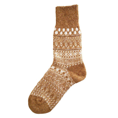 Homie(ホミー/ホーミー)No.H-084 ウールコットン ジャガードドットソックス(5色)【2025-26年秋冬☆数量限定生産！ラムウール シャリ感 暖か 冷えとり】