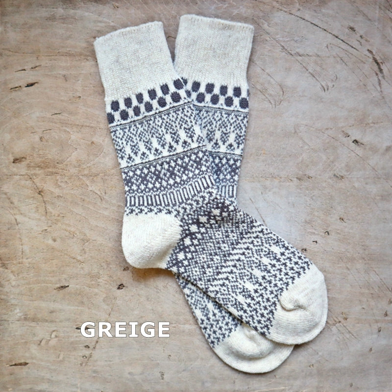 Homie(ホミー/ホーミー)No.H-084 ウールコットン ジャガードドットソックス(5色)【2025-26年秋冬☆数量限定生産！ラムウール シャリ感 暖か 冷えとり】