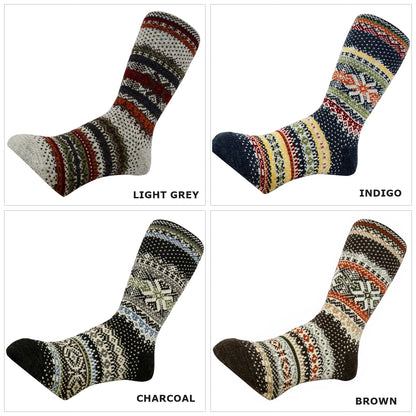 CHUP(チュプ) "HANSKER(ハンスカー)" ウォッシャブルウールソックス(4色×2サイズ) 【2025-26年秋冬☆数量限定生産 日本製 再入荷無し 丈夫 適度な厚み フェアアイル柄 ノルディック柄 ナバホ柄】